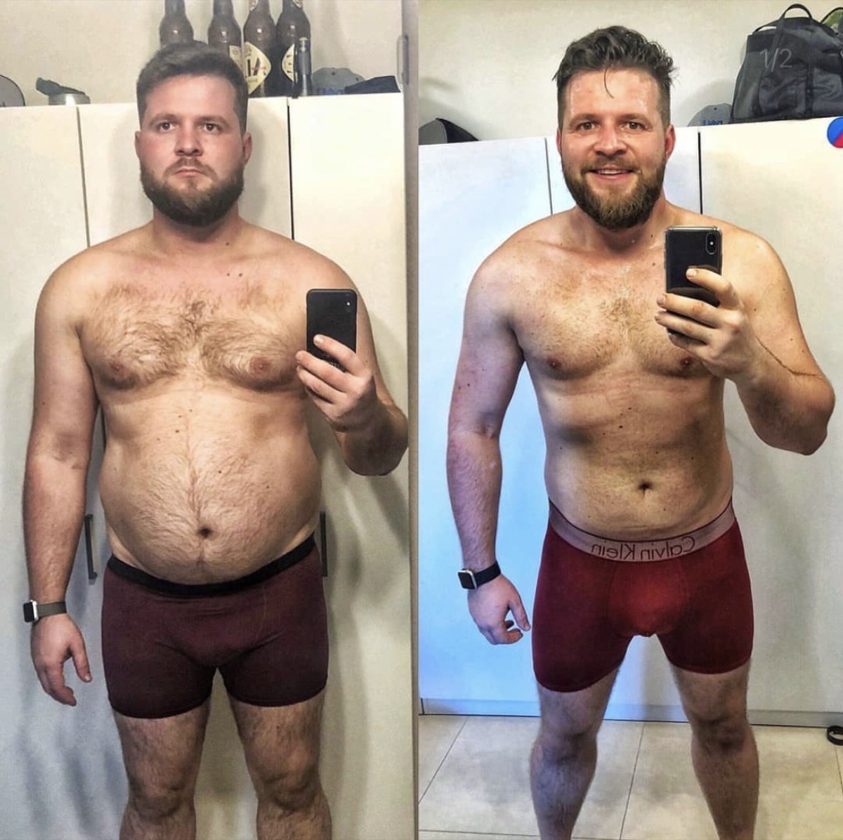 Member before and after: a full body-composition change in the mirror