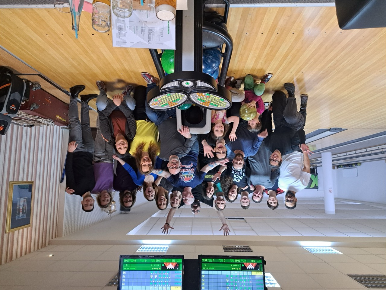 Members and their kids out together on a community bowling night