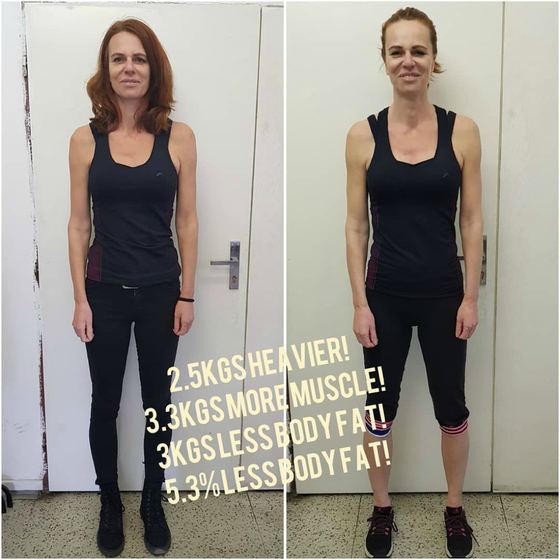 Before and after transformation of a CrossFit Committed member