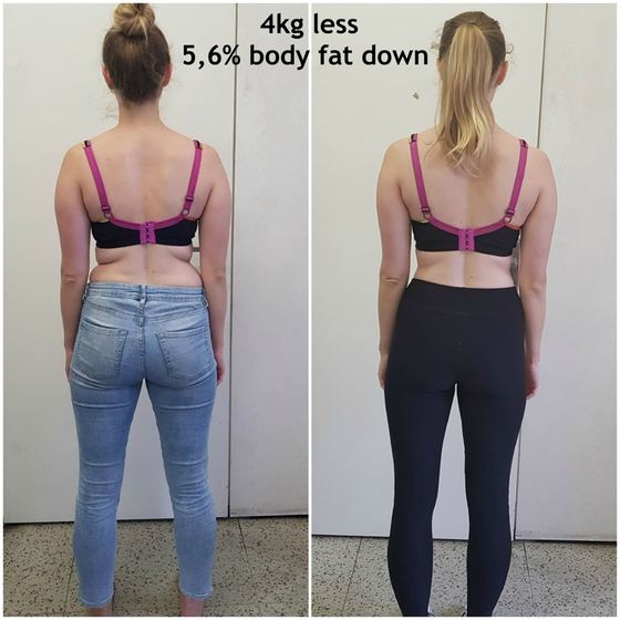 Before and after transformation of a CrossFit Committed member