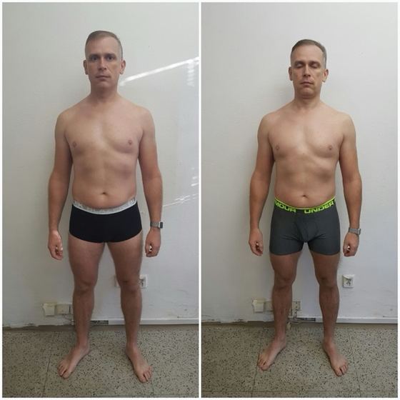 Before and after transformation of a CrossFit Committed member