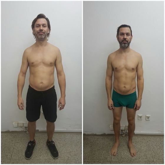 Before and after transformation of a CrossFit Committed member