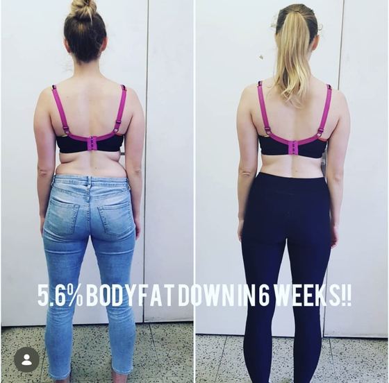 Before and after transformation of a CrossFit Committed member