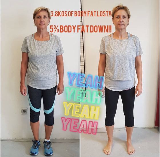 Before and after transformation of a CrossFit Committed member