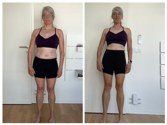 Before and after transformation of a CrossFit Committed member