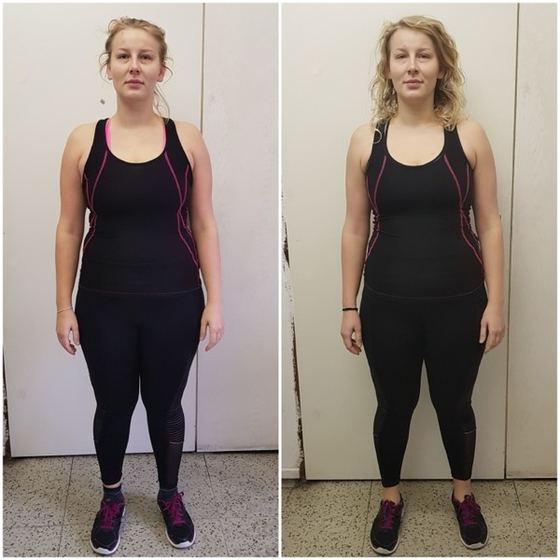 Before and after transformation of a CrossFit Committed member
