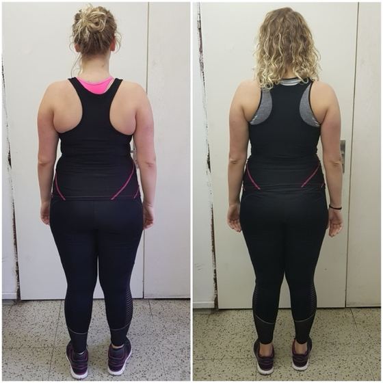 Before and after transformation of a CrossFit Committed member