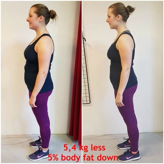 Before and after transformation of a CrossFit Committed member