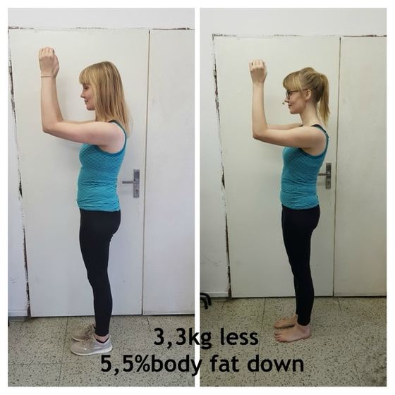 Before and after transformation of a CrossFit Committed member