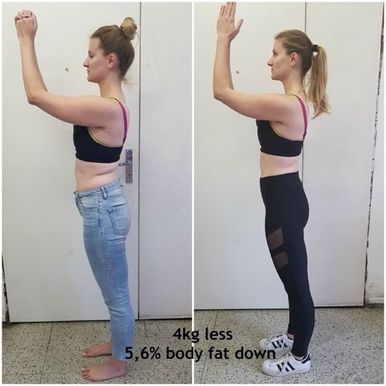 Before and after transformation of a CrossFit Committed member
