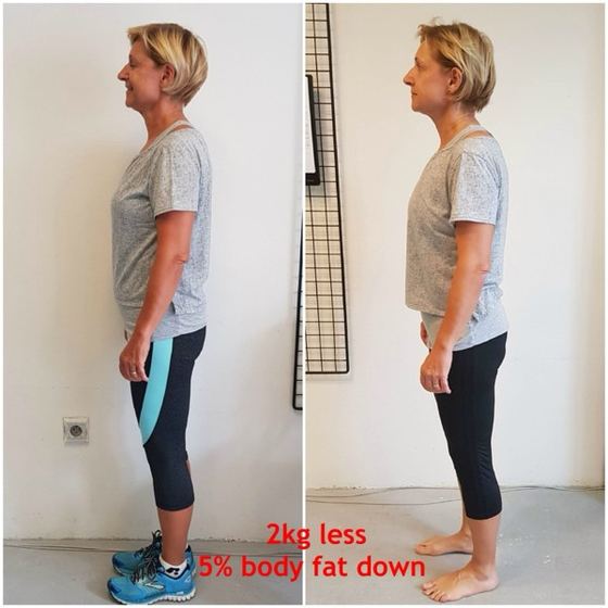 Before and after transformation of a CrossFit Committed member